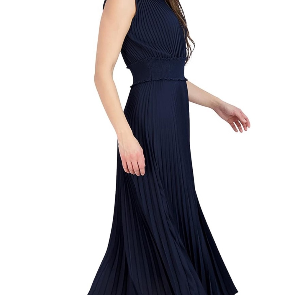 NEW Nanette Nanette Lepore Women's Smocked High Neck Pleated Maxi Dress 14